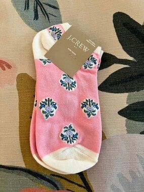 J. Crew Ankle Block Print Socks NWT